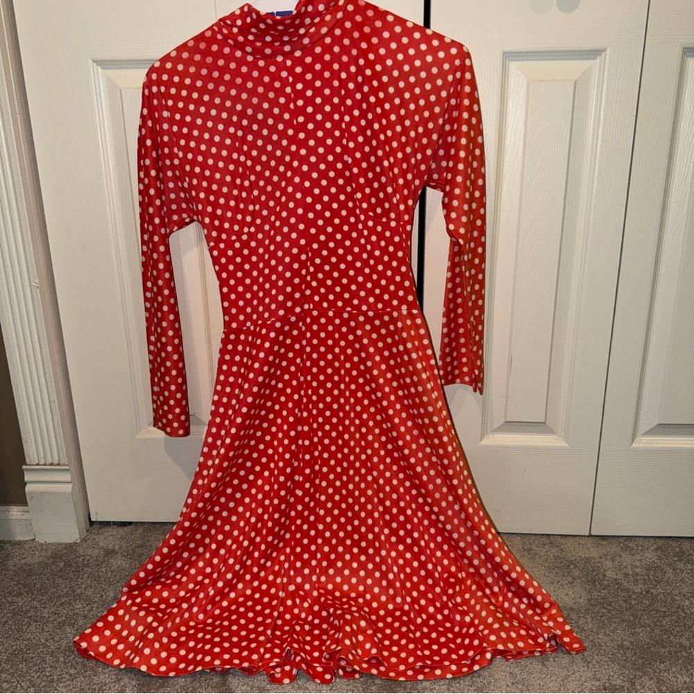 Vintage Jane justin for don sophistics Orange white Polka Dot Women's Dress sz 4